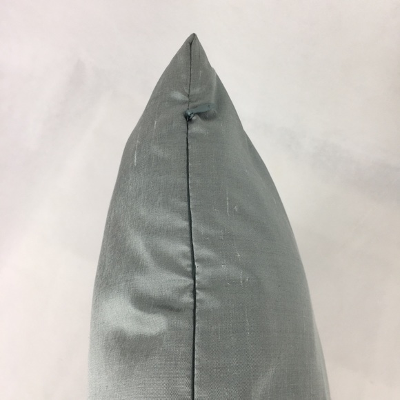 Blue Silk & Square Sequins Accent Pillow - Picture 4 of 5